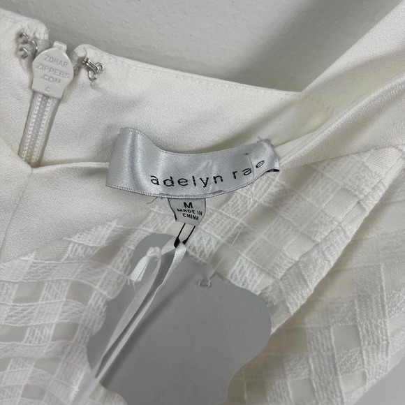 NWT Adelyn Rae Sleeveless White Mini Dress with Lattice Overlay Medium - Picture 4 of 9